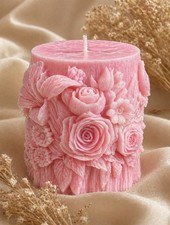 Candela floreale rosa