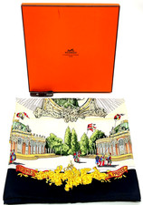 Sciarpa di seta multicolore originale Hermes Carré 90 SANSSOUCY Palace con scatola i100872