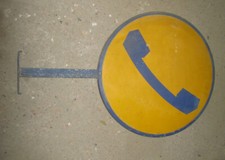 Insegna telefonica bifacciale con staffa telefono pubblico sip tabella targa 80