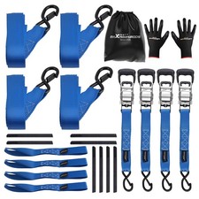 Cinghie Sicurezza Cricchetto for Moto ATV 2363kg 4pz Poliestere 2.4m Blu