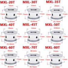 Puleggia dentata MXL foro 3-15
