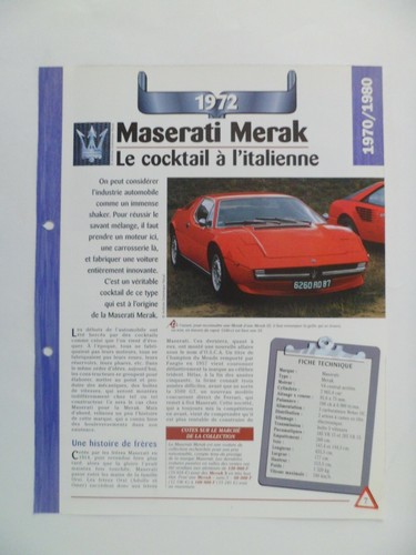 Carte fiche auto maserati - carte,