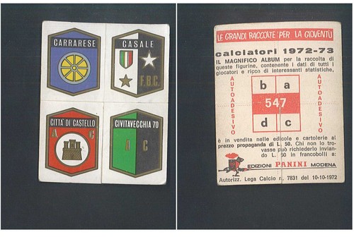 Calc panini 1972 - calc.,