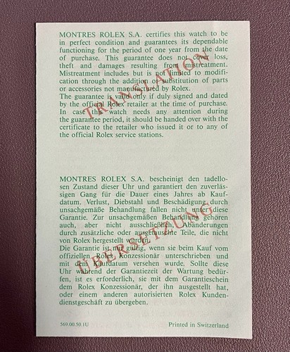 Rolex translation leaflet - rolex,