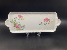 Vassoio porcellana Limoges G Labesse rilievo fiori oro