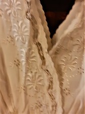 Camicia da notte vintage ricamo a mano sartoriale  vintage anni '70 avorio