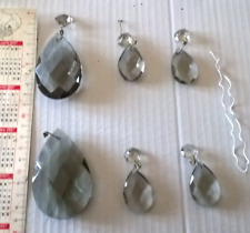 SPLENDIDE  11  UNDICI Gocce In Vetro di cristallo D' Epoca Ricambi Lampadario R