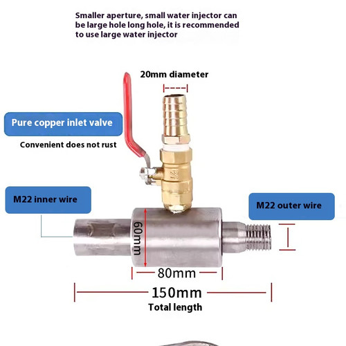Trapano acqua m22 iniettore - trapano,