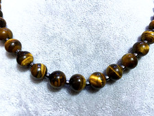 Collana Girocollo Uomo Donna in Pietra Naturale Occhio di Tigre Ematite 10mm