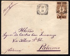 1912 Lettera per Palermo con Unità d'Italia cent. 2.