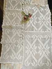 5 Tovagliette all'americana Uncinetto Filet Cotone Color Beige