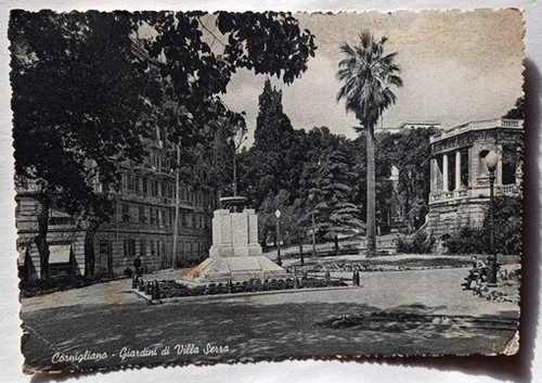 Cartolina villa serra - b/n,