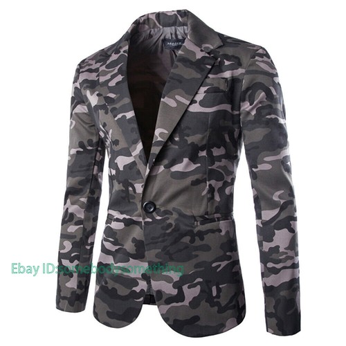 Men slim camouflage suit - camouflage,