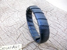  BRACCIALE POLSINO VERA PELLE UOMO DONNA ARTIGIANALE! B12Nero Argentato