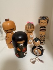 Japanese wooden kokeshi dolls