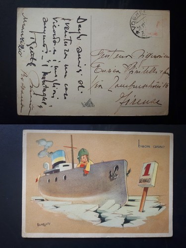 Cartolina antica illustratore - cartolina,