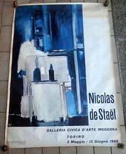 NICOLAS DE STAEL TORINO 1960 POSTER AFFICHE MANIFESTO CM. 100 X 70