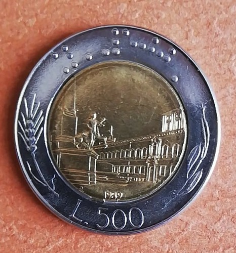 Moneta 500 lire bimetallica - moneta,