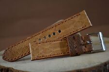 CORREA RELOJ 22 20 18 MM MARRON TABAC GENUINA PIEL PITON MA STRAP HECHA A MANO