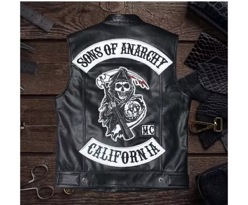 Gilet moto pelle stile sons - gilet,