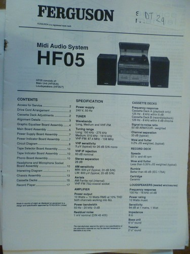 Ferguson hf05 midi fi - hf05, hi-fi