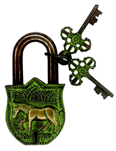 Lucchetto ottone fatto - in, a