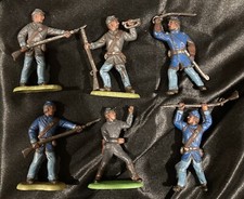 Lotto Soldatini Cromoplasto Nordista Sudista Tromba Fucile Basetta Xiloplasto