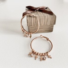 ORECCHINI CERCHI PENDENTI BRONZATI BRONZO ORO ROSA