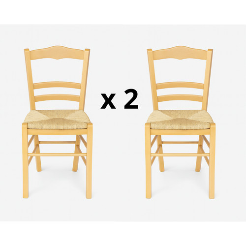 Sedia legno naturale con - legno,