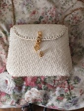 Borsetta Vintage Vimini Rigido Bianca Anni 60