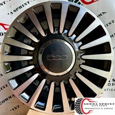 4 CERCHI IN LEGA ORIGINALI RAGGIO 15 FIAT 500 NERO LUCIDO DIAMANTATO
