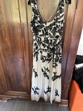 Abito da Sera Cerimonia Matrimonio Lungo Nero E Grigio - Paillettes Size 44