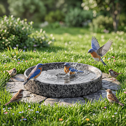 Stone bird bath ciotola - stone,
