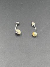 Due Piercing da Ombelico in Acciaio chirurgico Banana mm. 1,2x14 e mm. 1,6x10