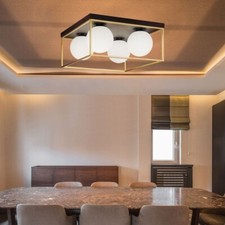 Plafoniera lampada da soffitto in metallo con 4 palle e attacchi Lampadine G9