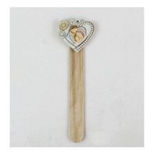 29475 Bomboniere Segnalibro in Legno con Cuore Sacra Famiglia Segnaposto Pensier