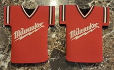 (2) NEW Milwaukee Tools Koozie Jersey Bottle Beer Holders RARE Only Ones On Ebay