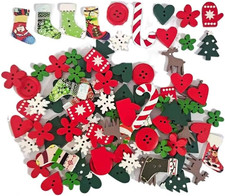 100 Pezzi Bottoni in Legno Di