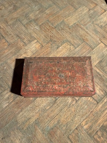 Scatolina antica latta timbri - scatolina,