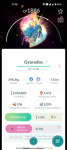 Pokemon non shiny gyarados - shiny,