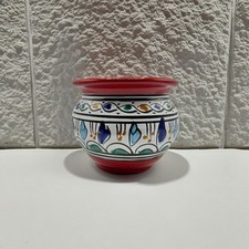 Vaso Cachepot Berbero Etnico in Ceramica Terracotta - Artigianato Tunisino per I