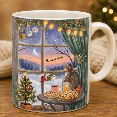 Tazza ceramica natale gatto - ceramica,