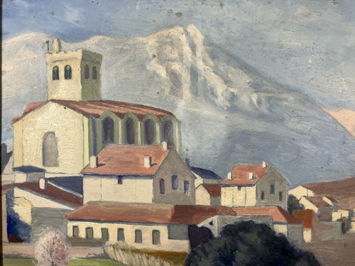 Olio paesaggio vista un - paesaggio,