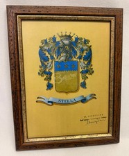 Quadro stampa stemma famiglia "Stella" con cornice in legno 28x22x2cm collezione