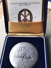 Medaglione argento 800 per 25 anni comando artiglieria contraerea Lorioli