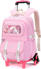 Zaino a Rotelle per Ragazze, Zaino Trolley Scuola Elementare DIY per Bambina, Za