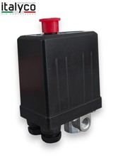 PRESSOSTATO MONOFASE BIPOLARE PER COMPRESSORE D'ARIA 4 VIE 1/4" CON PULSANTE