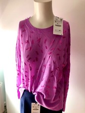 Top a maniche lunghe viola