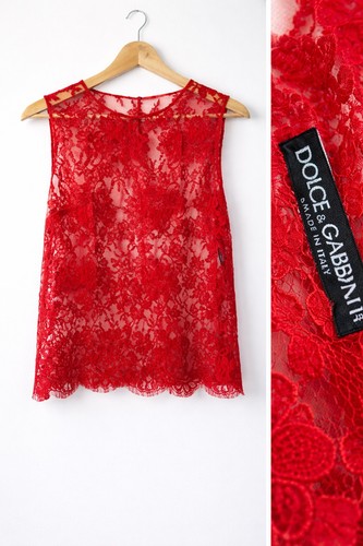 Top dolce gabbana red lace - top,