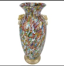 Vaso Vetro Artistico 033 Vetro di Murano Millefiori ~ Firmato Imperio Rossi ~ 24k